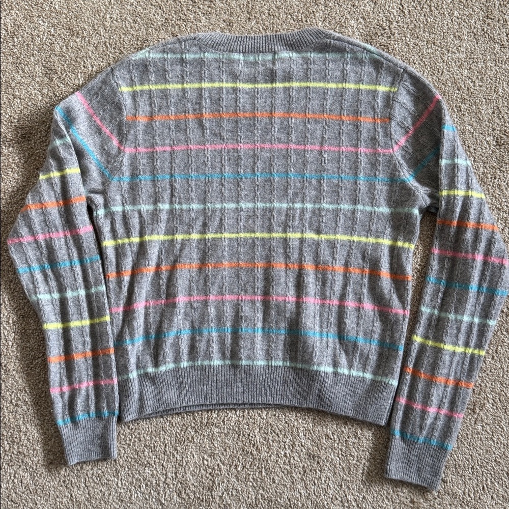 27 Miles 100% Cashmere Striped Sweater Womens M - Picture 13 of 13